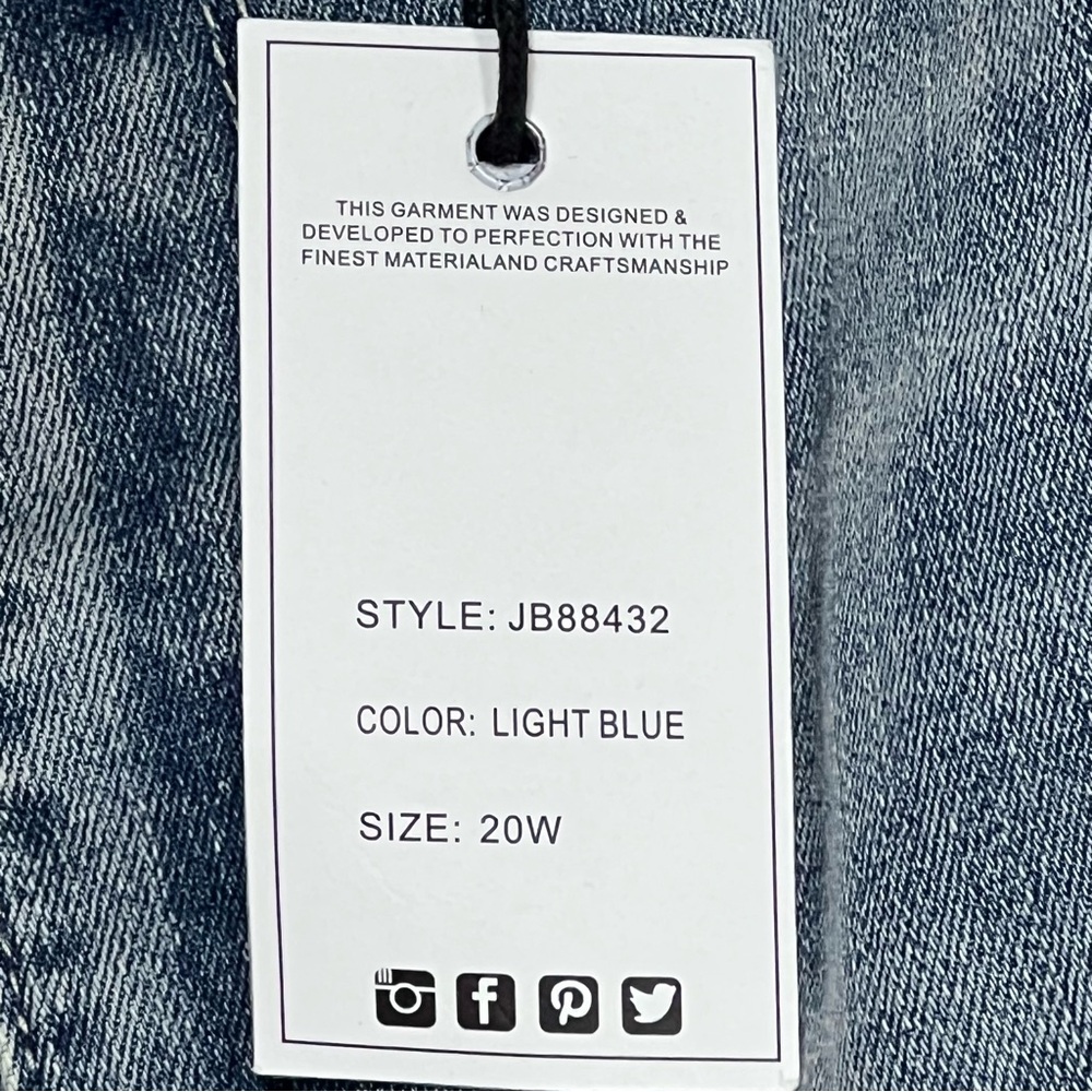 Judy Blue Jeans Skinny Distressed Lace Detail Splatter JB88432 LW Sz. 20W NWT - Picture 5 of 12